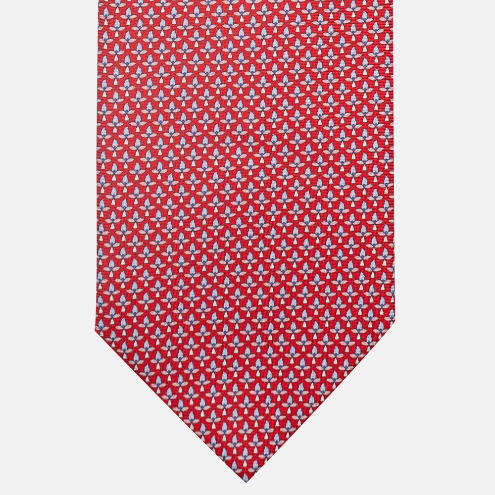 3-Fold Silk Tie, Floral Pattern, Red - JC059574_2