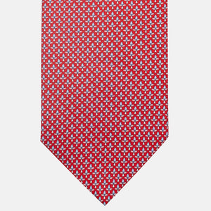 3-Fold Silk Tie, Floral Pattern, Red - JC059574_2