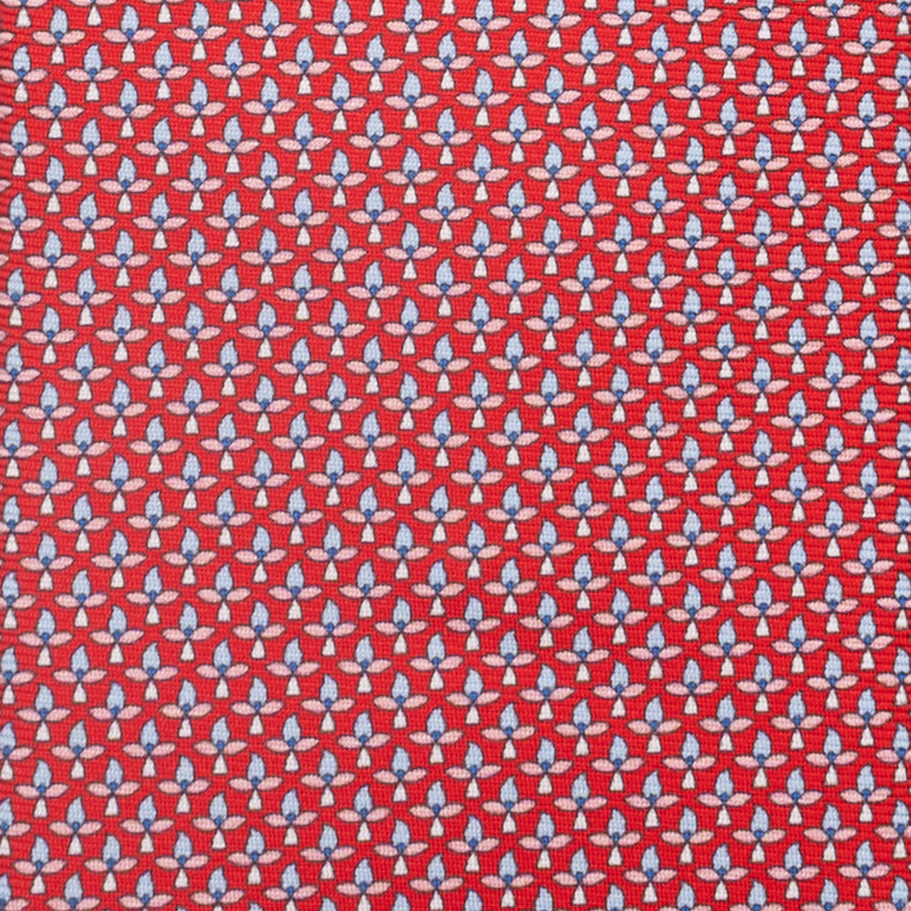 3-Fold Silk Tie, Floral Pattern, Red - JC059574_2