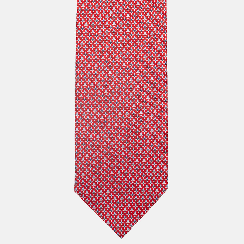 3-Fold Silk Tie, Floral Pattern, Red - JC059574_2