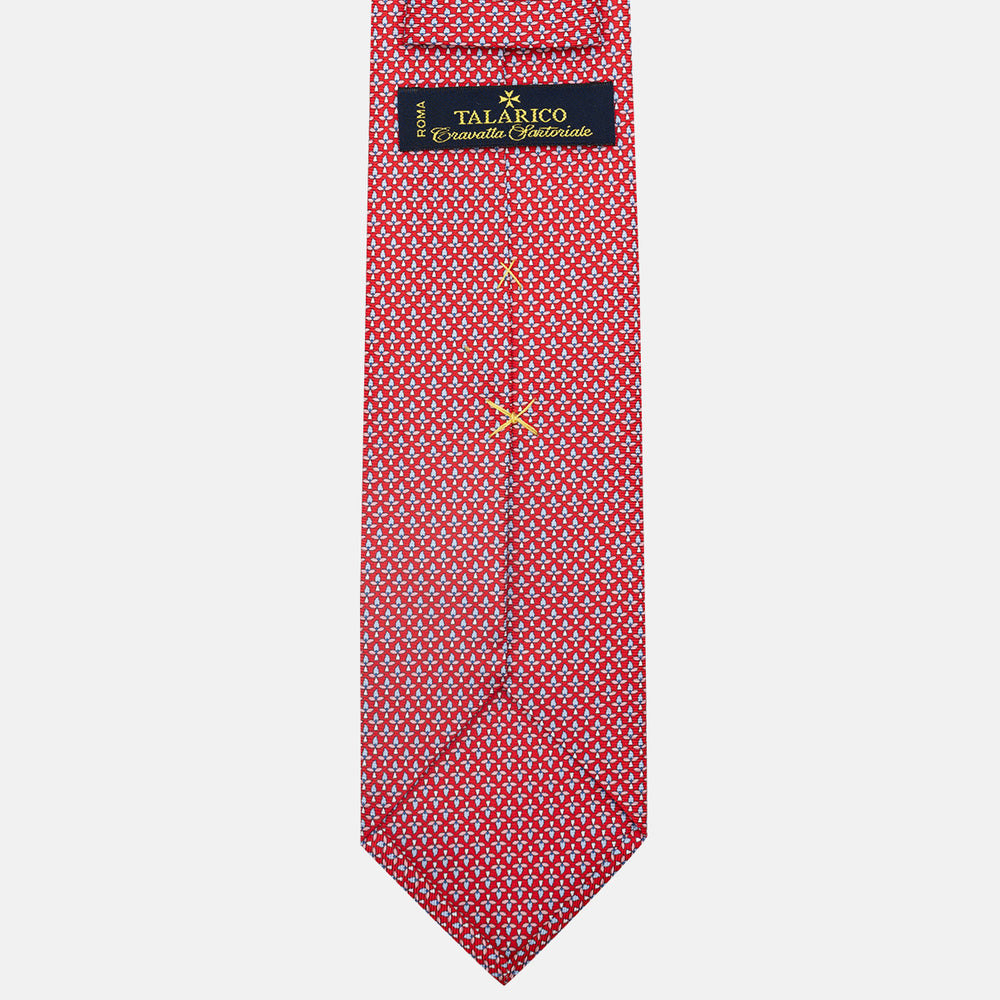 3-Fold Silk Tie, Floral Pattern, Red - JC059574_2