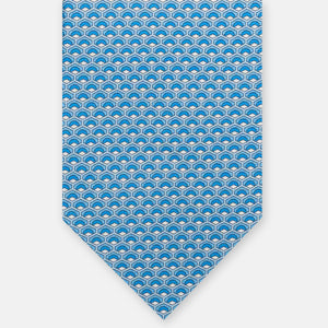 3-Fold Silk Tie, Geometric Pattern, Sky Blue - JC059577_1 T