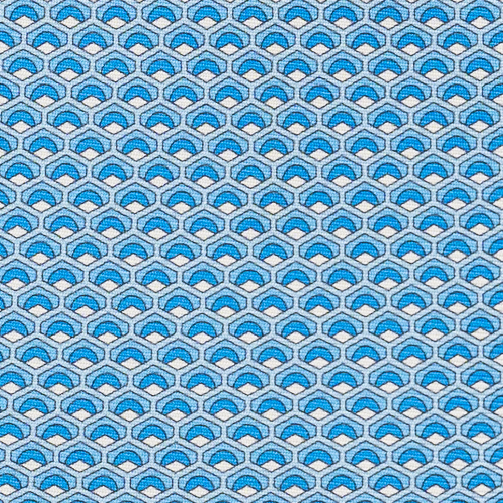 3-Fold Silk Tie, Geometric Pattern, Sky Blue - JC059577_1 T