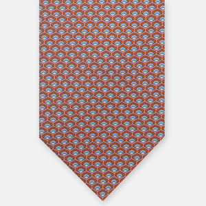 3-fold Silk Tie, Geometric Pattern, Orange - JC059577_2 T
