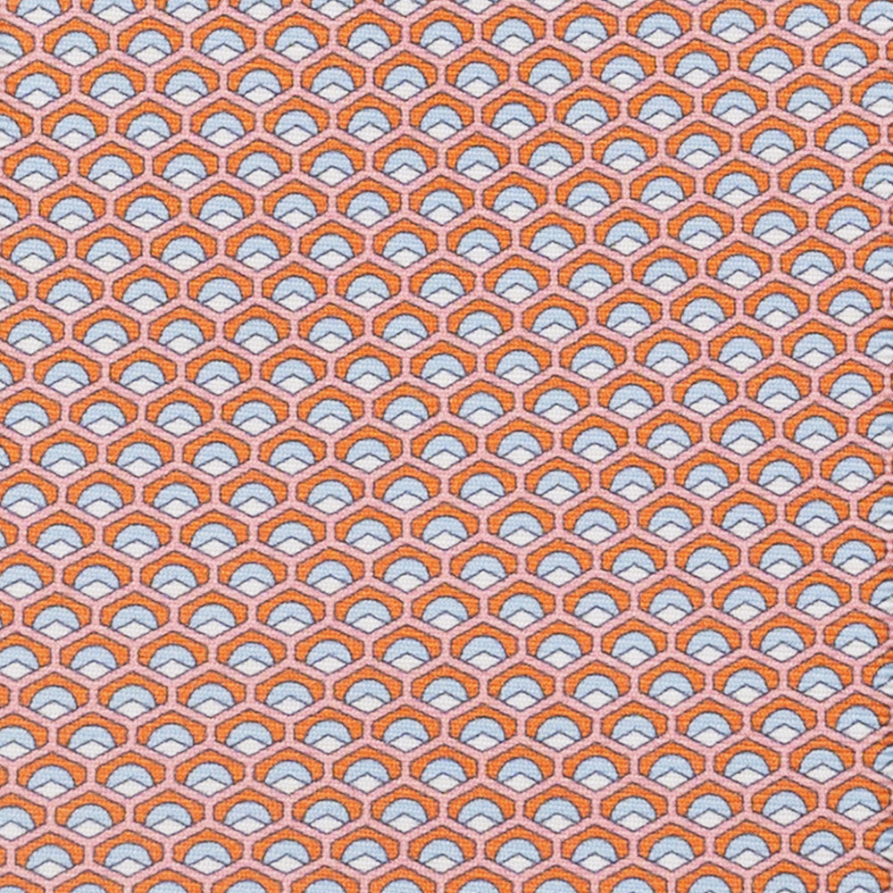3-Fold Silk Tie, Geometric Pattern, Orange - JC059577_2