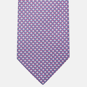 3-Fold Silk Tie, Geometric Pattern, Magenta - JC059577_3
