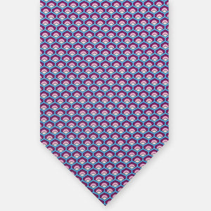 3-Fold Silk Tie, Geometric Pattern, Magenta - JC059577_3 T