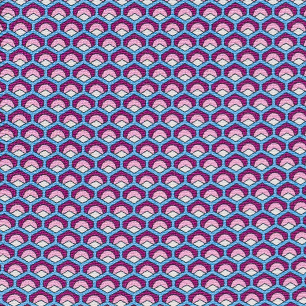 3-Fold Silk Tie, Geometric Pattern, Magenta - JC059577_3 T