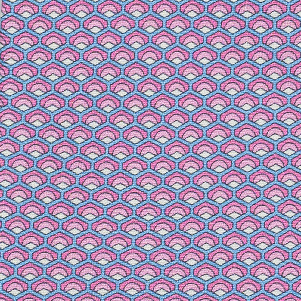 Cravatta 3 pieghe in Seta, Fantasia Geometrica, Rosa - JC059577_4 T