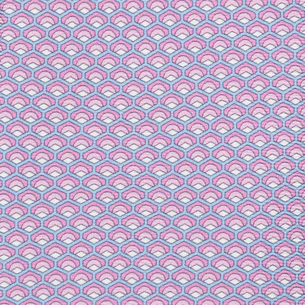 3-Fold Silk Tie, Geometric Pattern, Pink - JC059577_4