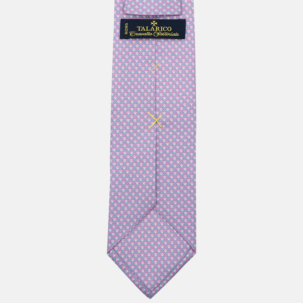 3-Fold Silk Tie, Geometric Pattern, Pink - JC059577_4