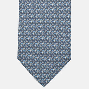 Whale Pattern 3-Fold Silk Tie, Grey - JC059586_2
