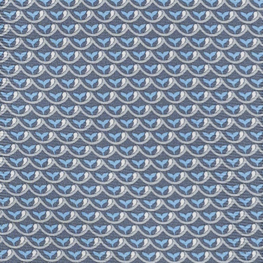 Whale Pattern 3-Fold Silk Tie, Grey - JC059586_2
