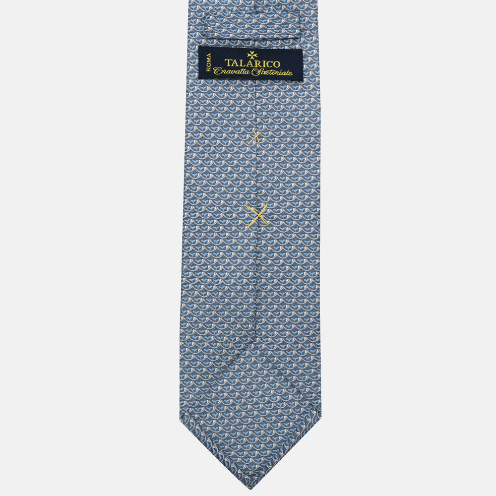 Whale Pattern 3-Fold Silk Tie, Grey - JC059586_2