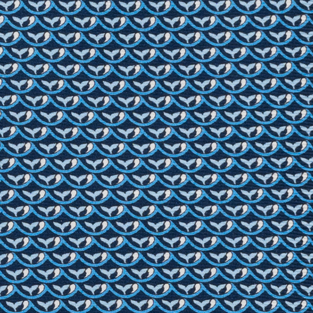 3-Fold Silk Tie, Whale Pattern, Sky Blue - JC059586_3 T