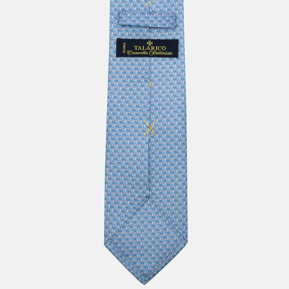 3-Fold Silk Tie, Micro Pattern, Light Blue Pink - JC059588_1