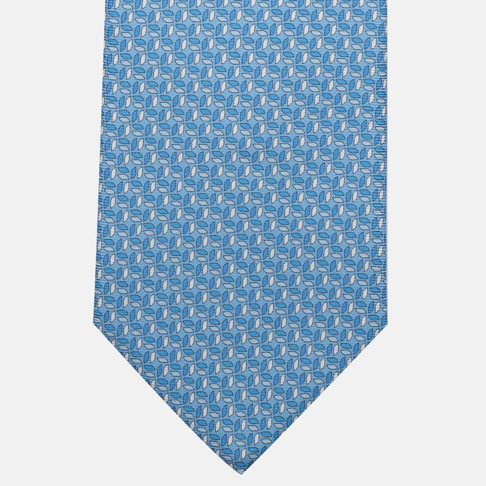 3-Fold Silk Tie, Micro Pattern, Light Blue - JC059588_2 T