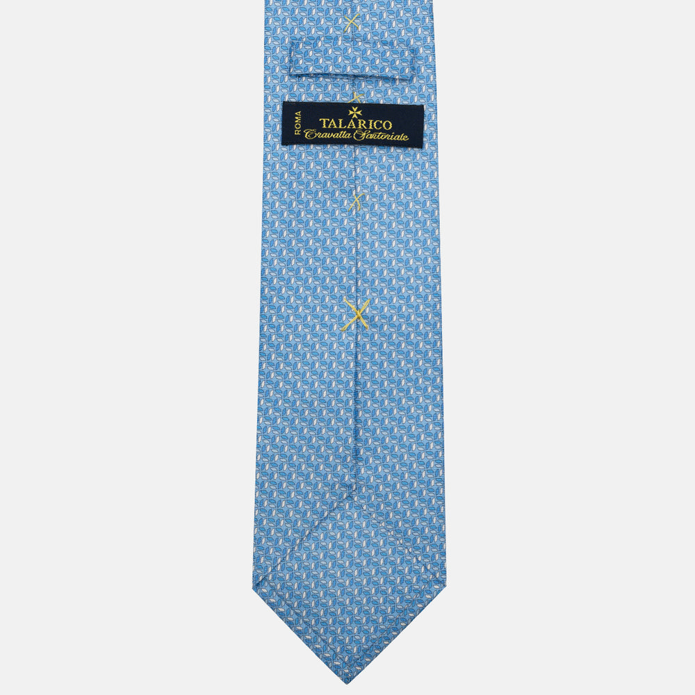 3-Fold Silk Tie, Micro Pattern, Light Blue - JC059588_2 T