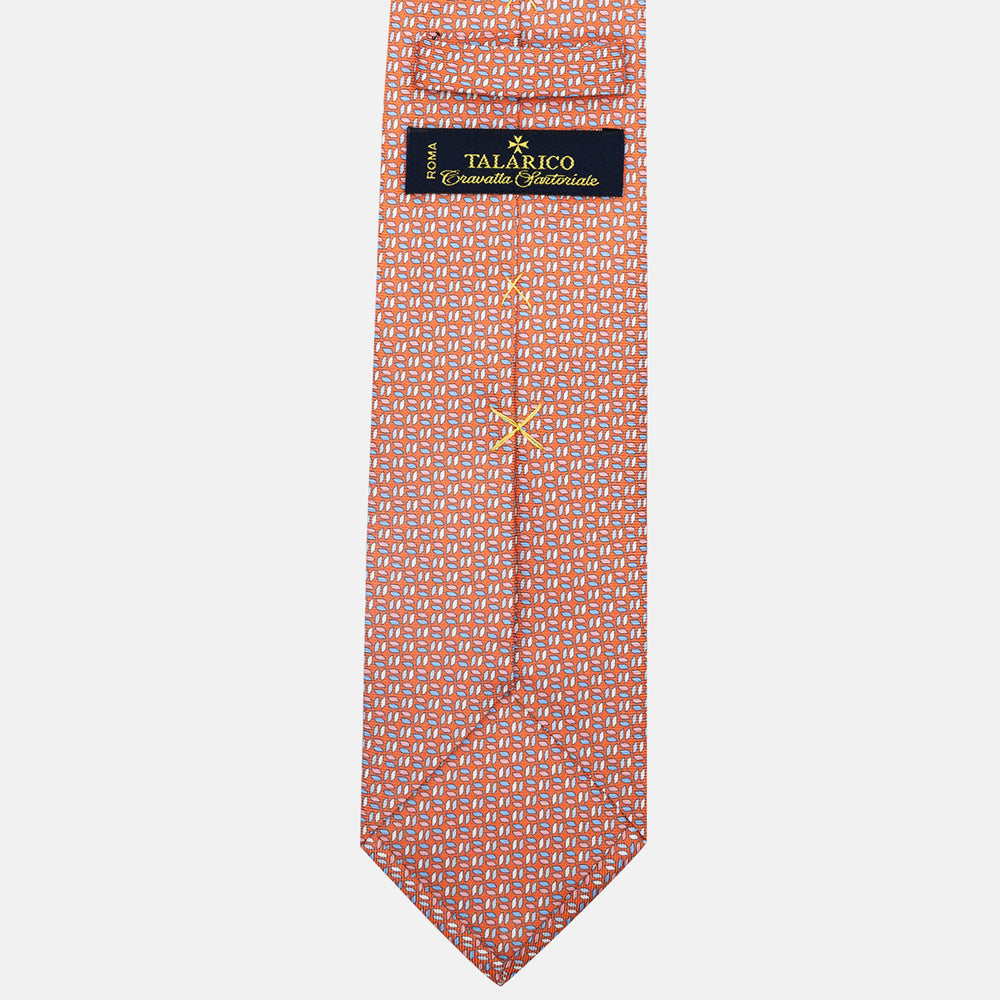 3-Fold Silk Tie, Micro Pattern, Orange - JC059588_3