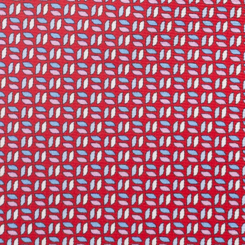 3-Fold Silk Tie, Micro Pattern, Red - JC059588_4