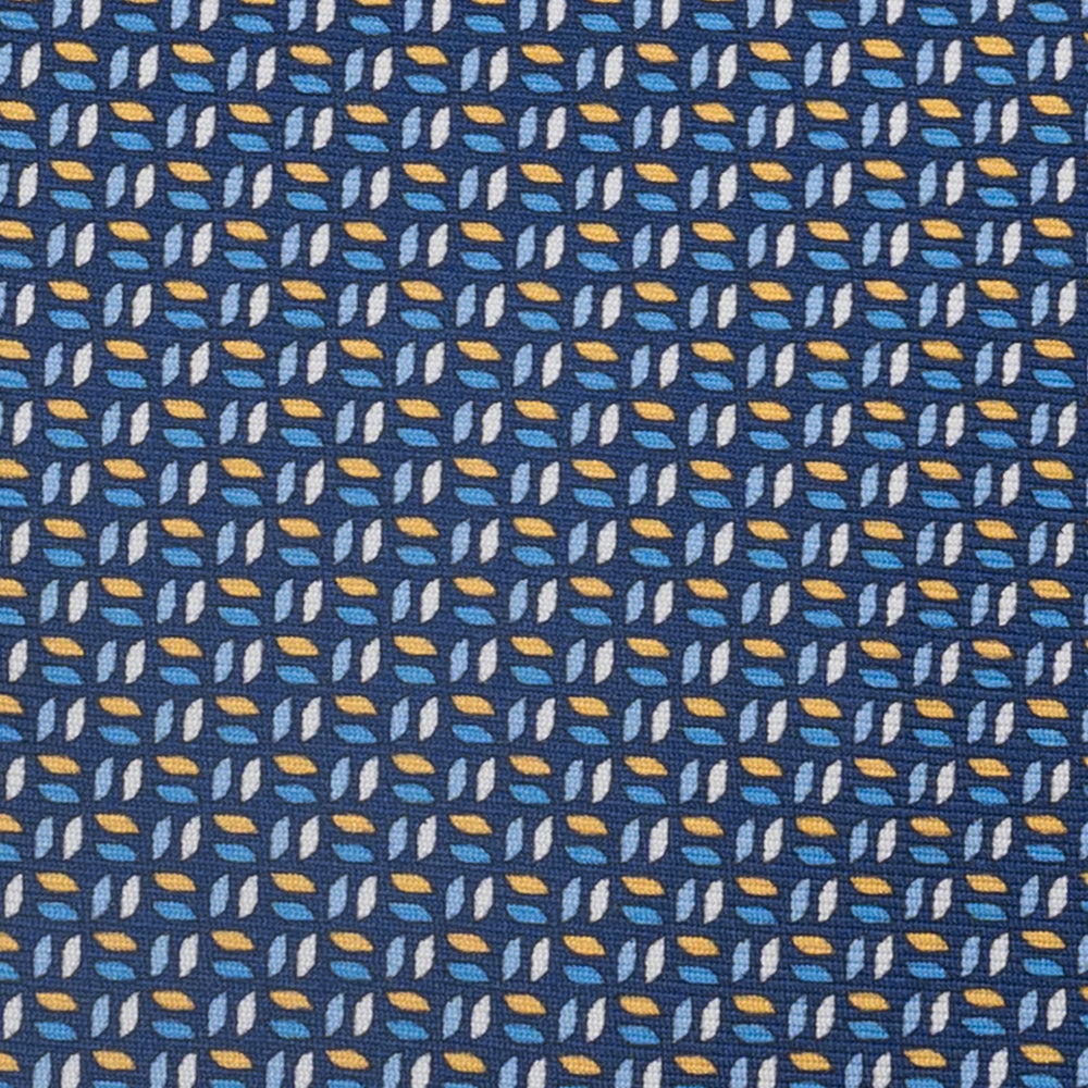 3-Fold Silk Tie, Micro Pattern, Blue and Yellow - JC059588_5
