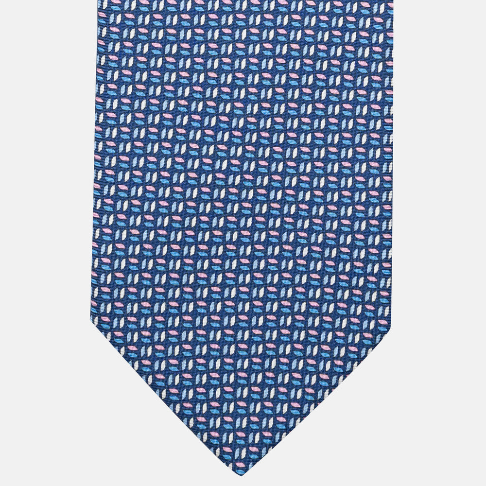 3-Fold Silk Tie, Micro Pattern, Blue Pink - JC059588_6