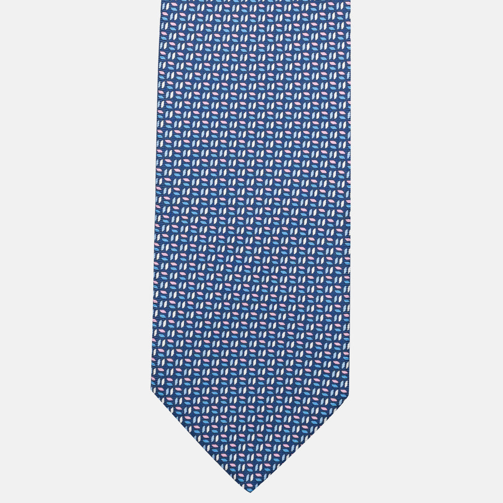 3-Fold Silk Tie, Micro Pattern, Blue Pink - JC059588_6