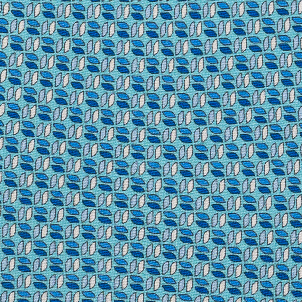 3-Fold Silk Tie, Micro Pattern, Aqua - JC059588_7 T