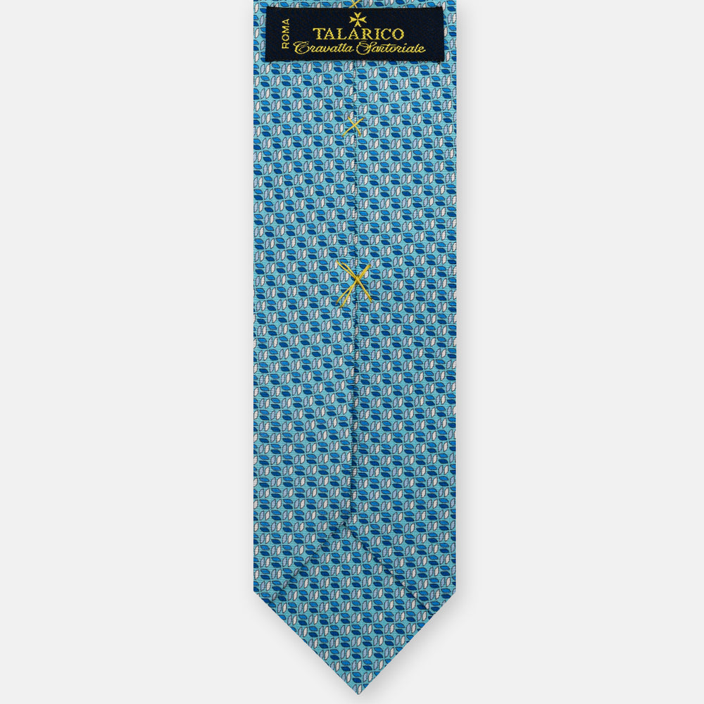 3-Fold Silk Tie, Micro Pattern, Aqua - JC059588_7 T