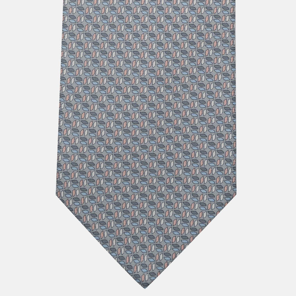 3-Fold Silk Tie, Micro Pattern, Grey - JC059588_8
