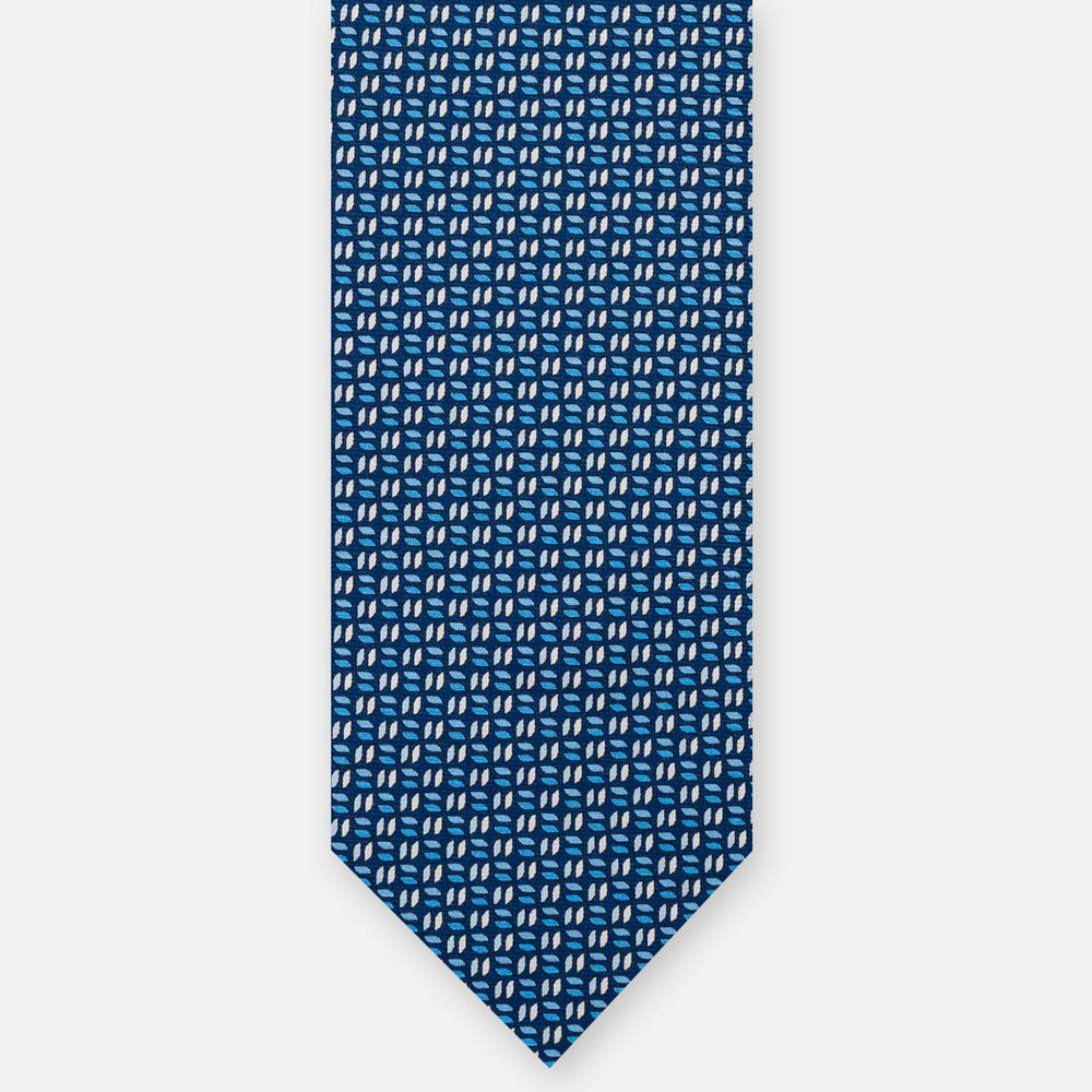 3-Fold Silk Tie, Micro Pattern, Light Blue - JC059588_9 T