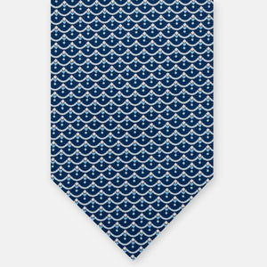 Silk 3-Fold Tie, Geometric Pattern, Light Blue - JC059622_11 T