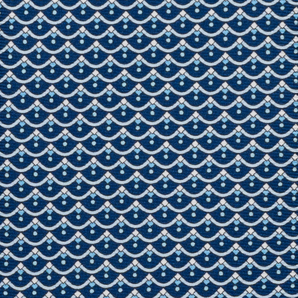 Silk 3-Fold Tie, Geometric Pattern, Light Blue - JC059622_11 T