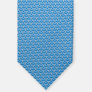 3-Fold Silk Tie, Geometric Pattern, Light Blue - JC059622_3 T