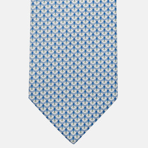 Cravatta 3 pieghe in Seta, Fantasia Geometrica, Bianco - JC059622_4