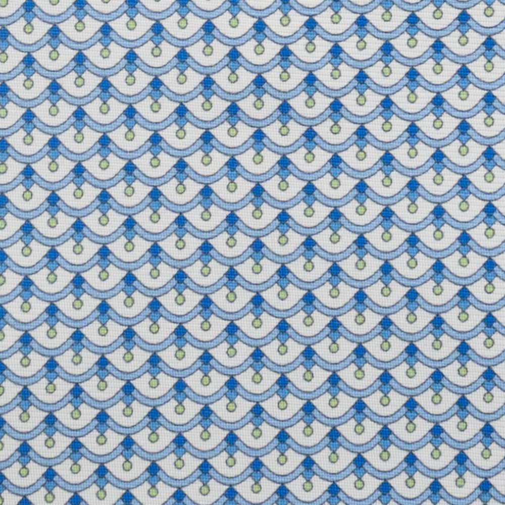 3-Fold Silk Tie, Geometric Pattern, White - JC059622_4