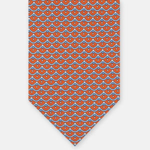 3-Fold Silk Tie, Geometric Pattern, Orange - JC059622_5 T