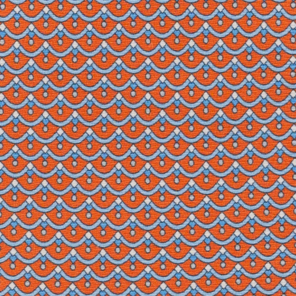 3-Fold Silk Tie, Geometric Pattern, Orange - JC059622_5 T