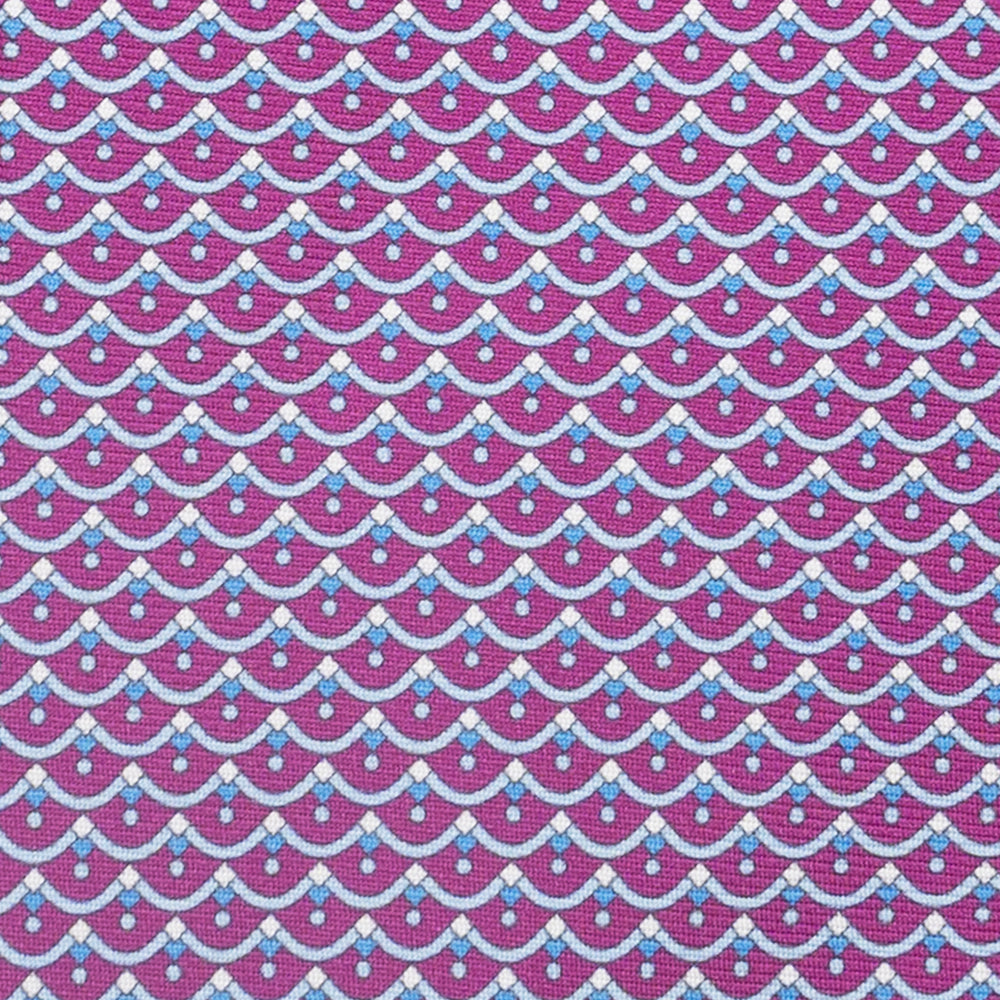 3-Fold Silk Tie, Geometric Pattern, Magenta - JC059622_6