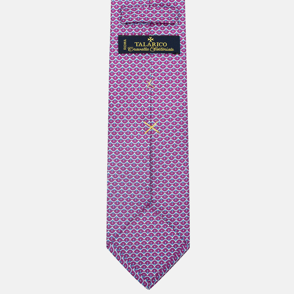 3-Fold Silk Tie, Geometric Pattern, Magenta - JC059622_6