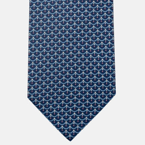 Cravatta 3 pieghe in Seta, Fantasia Geometrica, Blu Rosa - JC059622_8