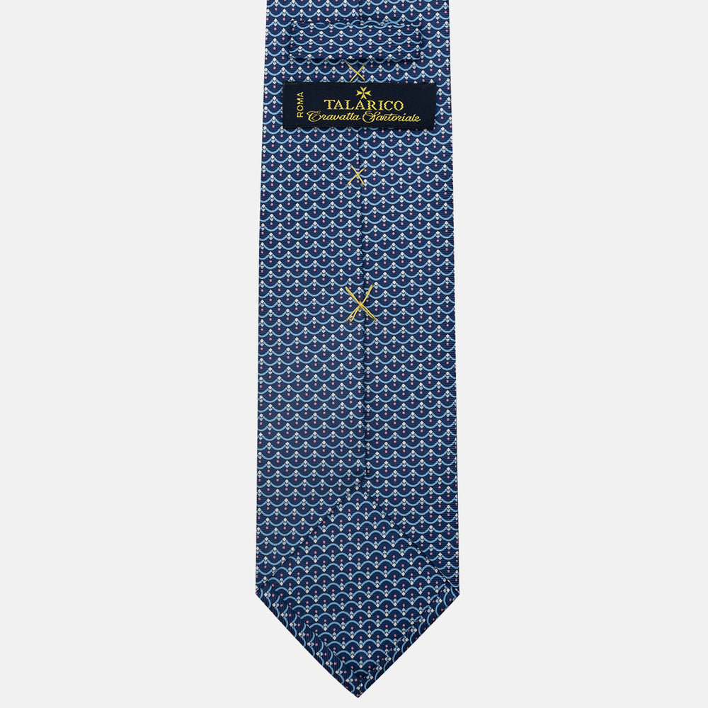 3-Fold Silk Tie, Geometric Pattern, Blue Pink - JC059622_8