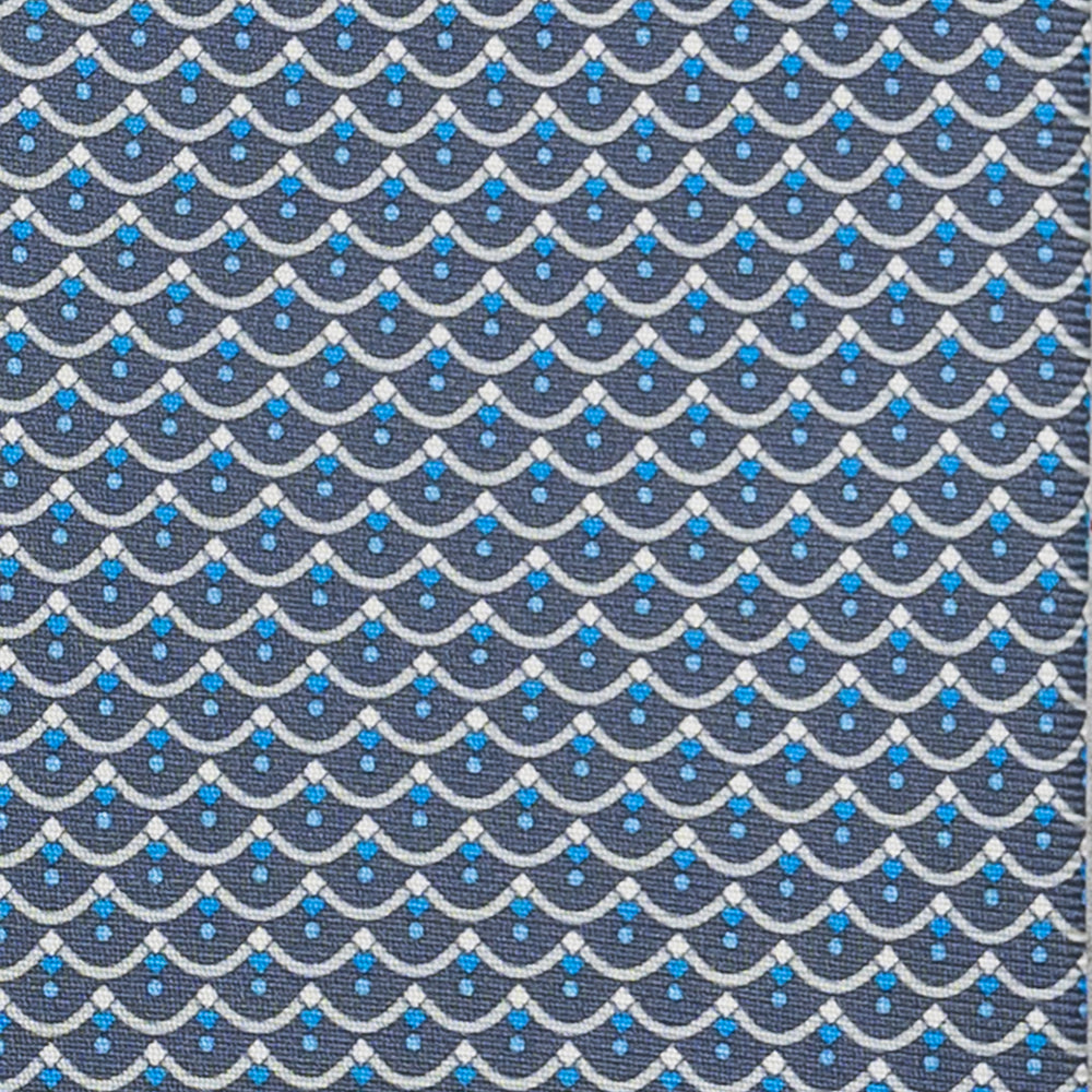 Cravatta 3 pieghe in Seta, Fantasia Geometrica, Grigio - JC059622_9 T