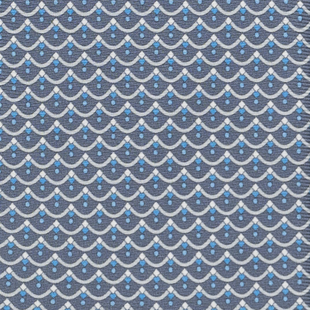 3-Fold Silk Tie, Geometric Pattern, Grey - JC059622_9