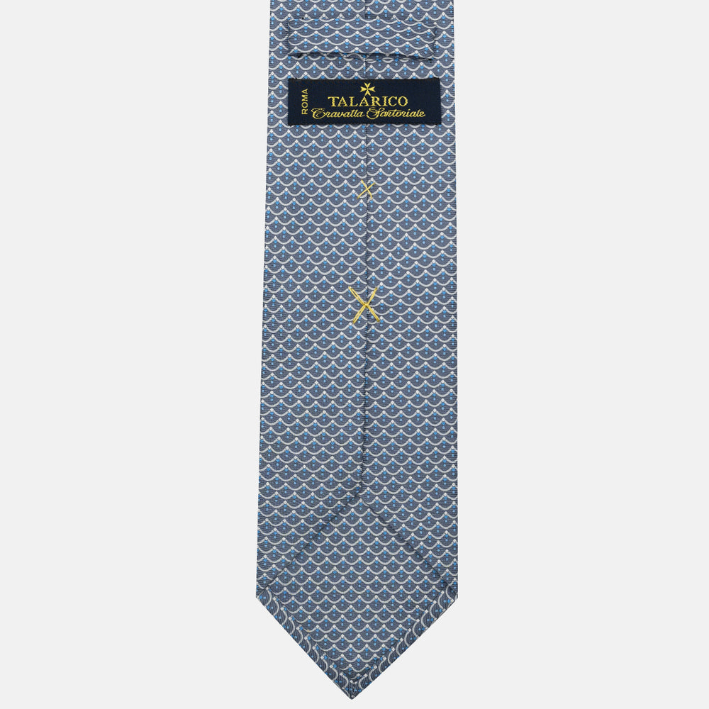 3-Fold Silk Tie, Geometric Pattern, Grey - JC059622_9