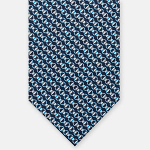 3-Fold Silk Tie, Chain Pattern, Sky Blue - JC059626_11 T