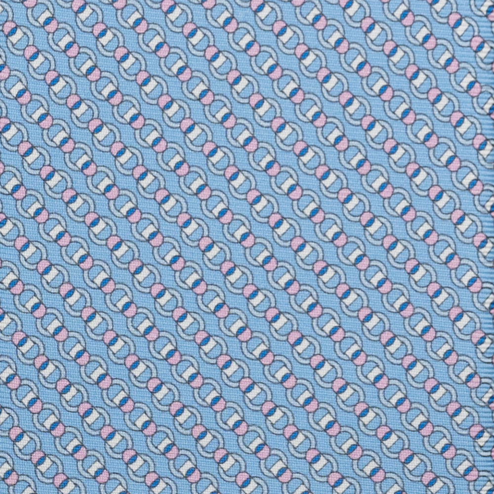 3-Fold Silk Tie, Chain Pattern, Light Blue Pink - JC059626_13