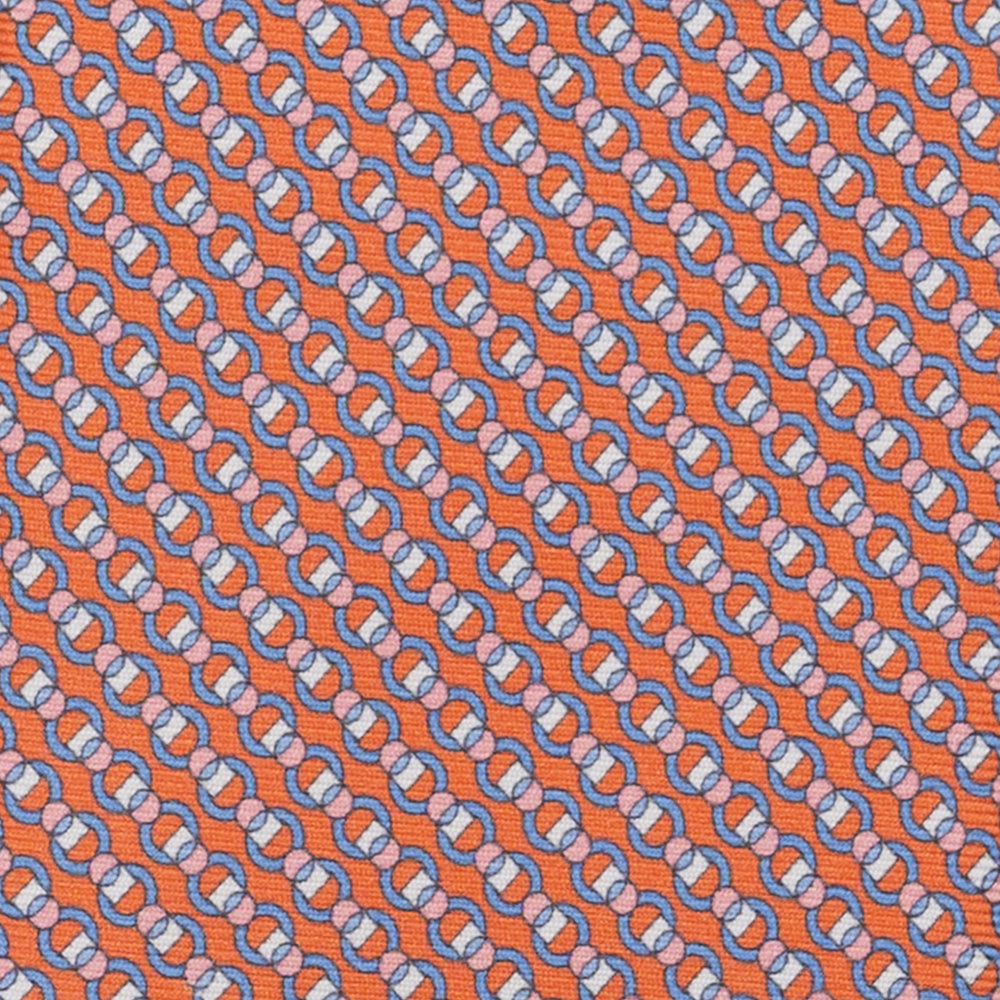 3-Fold Silk Tie, Chain Pattern, Orange - JC059626_2