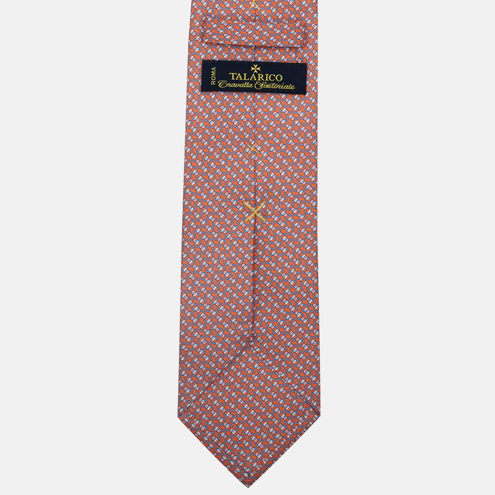 3-Fold Silk Tie, Chain Pattern, Orange - JC059626_2