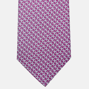 Cravatta 3 pieghe in Seta, Fantasia Concatenata, Magenta - JC059626_4
